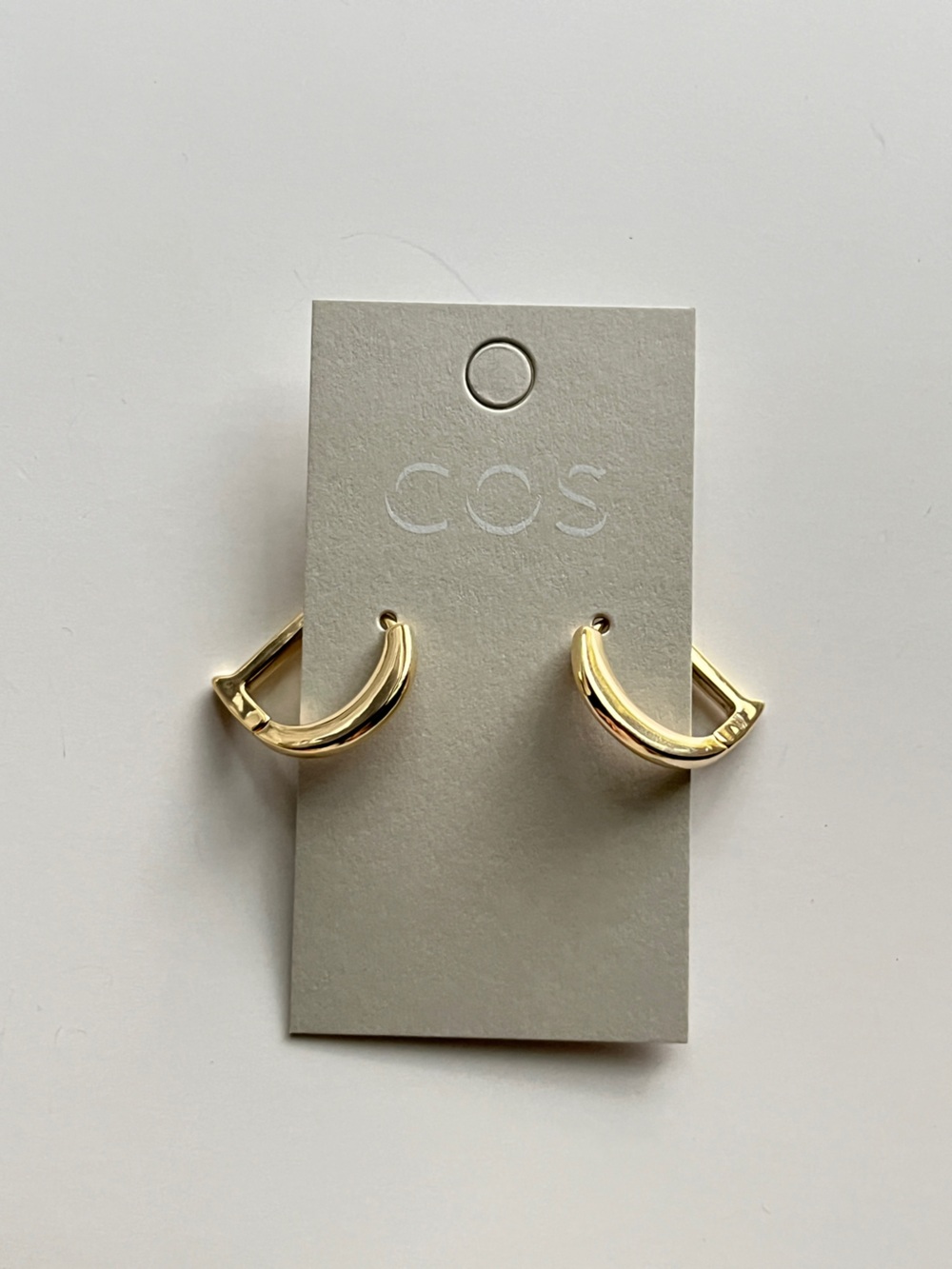 COS Shiny Gold Crescent Hoop Earrings